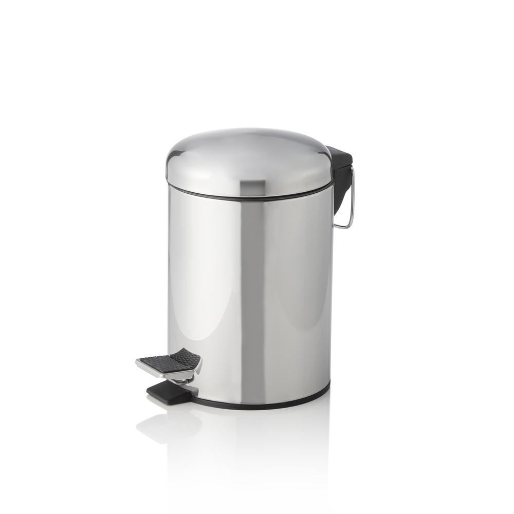 WAS Treteimer mit Kunststoffeinsatz, Ø 17 cm, 3 ltr., Edelstahl