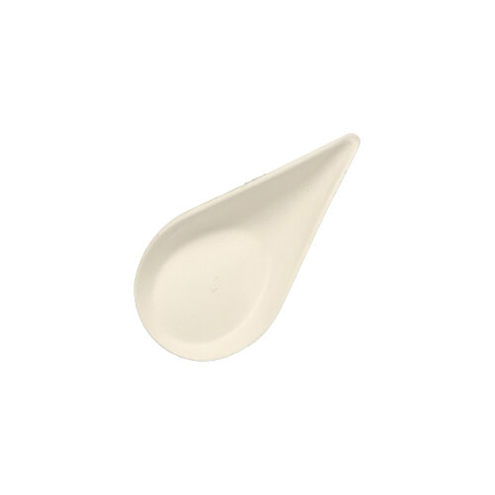 Papstar Fingerfood - Teller, Zuckerrohr "pure" 10,5 cm x 5,7 cm weiss "Drop"