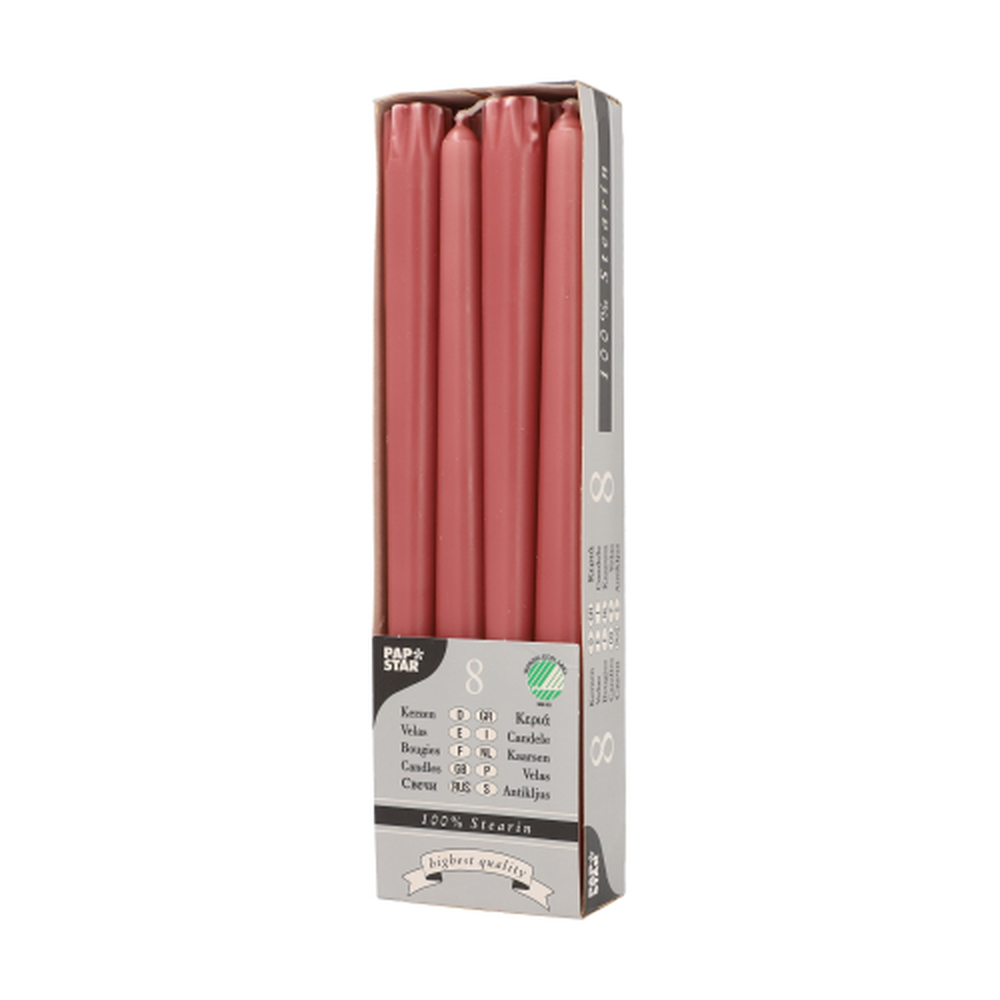 Papstar Leuchterkerzen Ø 2,2 cm · 25 cm rost aus 100 % Stearin